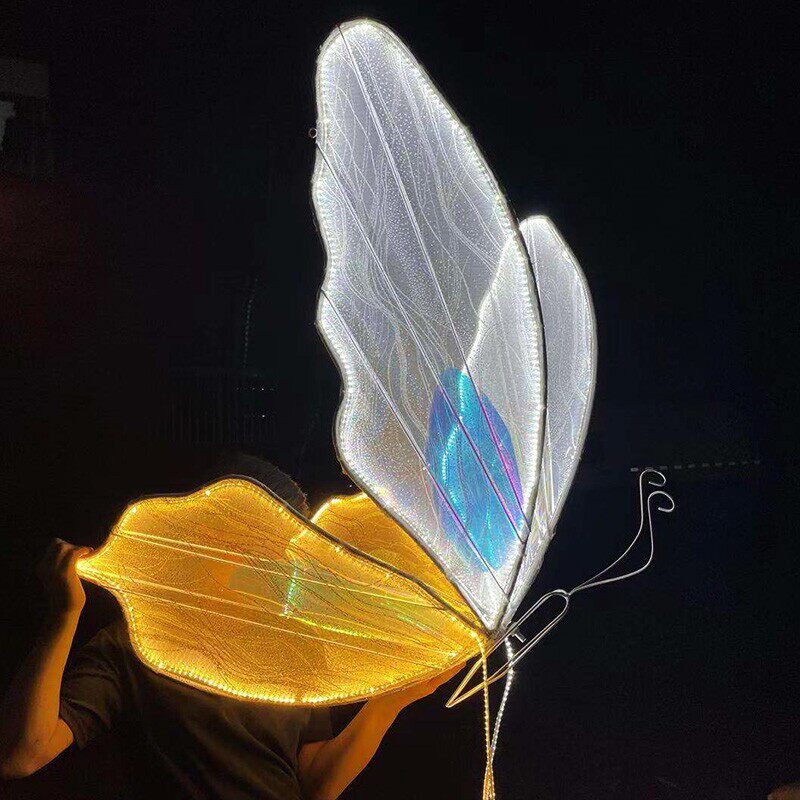 婚庆道具铁艺发光舞台挂件吊顶装饰婚礼t台路引迎宾蝴蝶装饰摆件