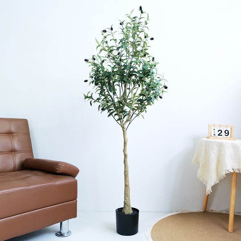 批发商场盆栽仿真植物假绿植假树室内落地绿植仿真橄榄树装饰假树