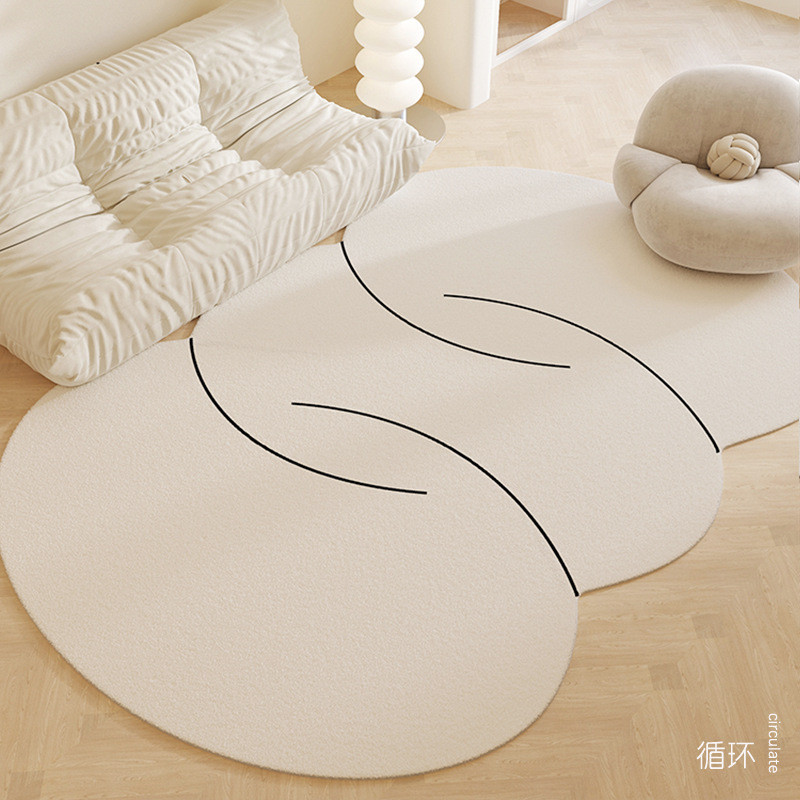 ins异形地毯客厅茶几毯卧室家用不规则奶油风可擦洗云朵沙发地垫