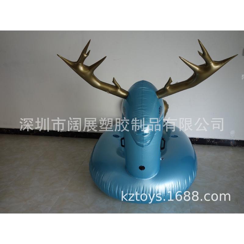 现货加厚pvc水上充气麋鹿浮排麋鹿坐骑驯鹿游泳圈排小鹿浮