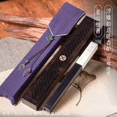 檀木卧香盒家用室内线香底座香插黑檀木质沉香熏香炉檀香炉线香盒