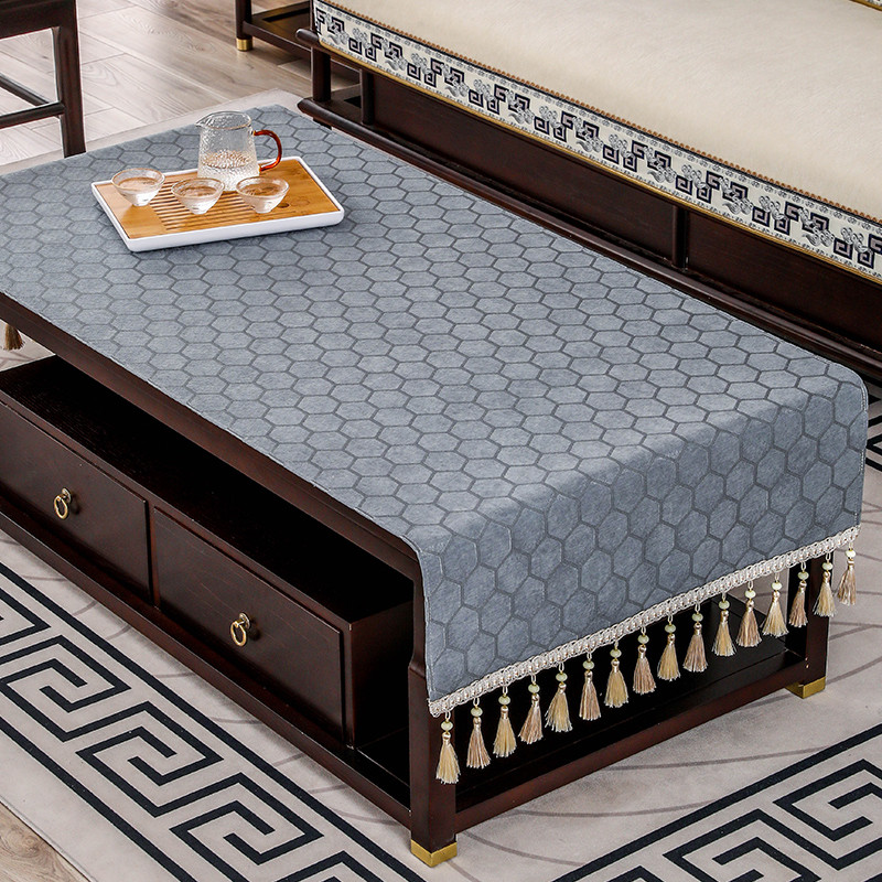 51n餐桌布茶几电视柜桌布布艺长方形圆形台布新中式简约禅意盖