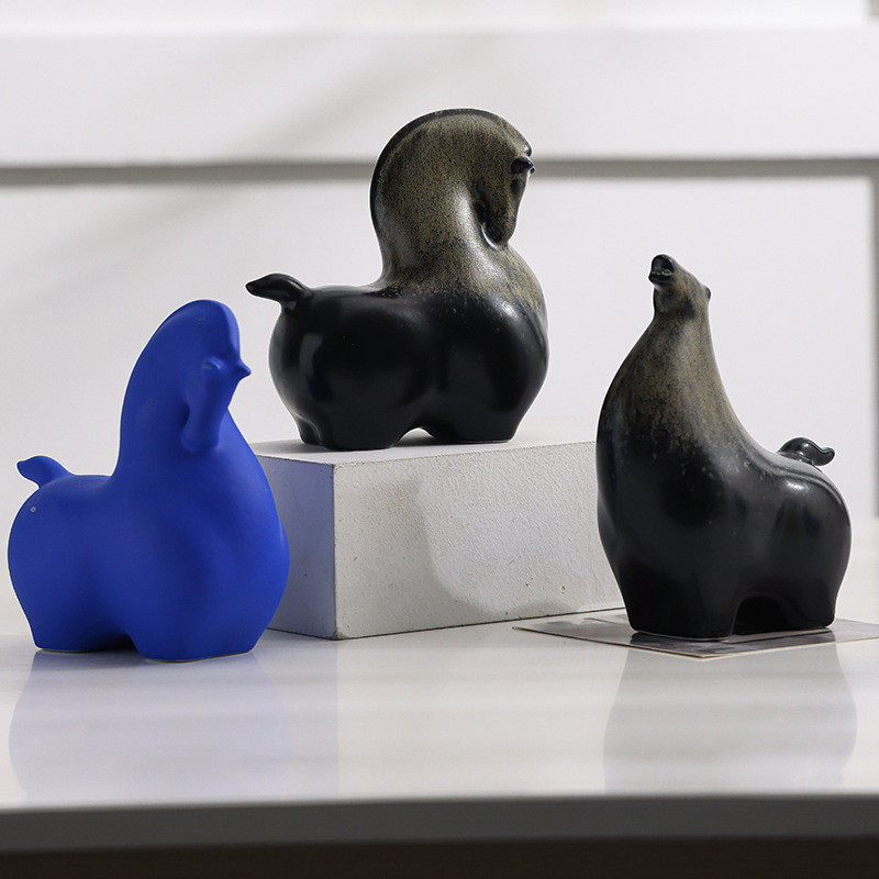 新中式彩釉工艺品软装马摆件家居饰品书房博古架客厅玄关酒柜陶瓷,特色手工艺,青花瓷,淘宝优惠券,粉丝福利购,淘宝优惠卷