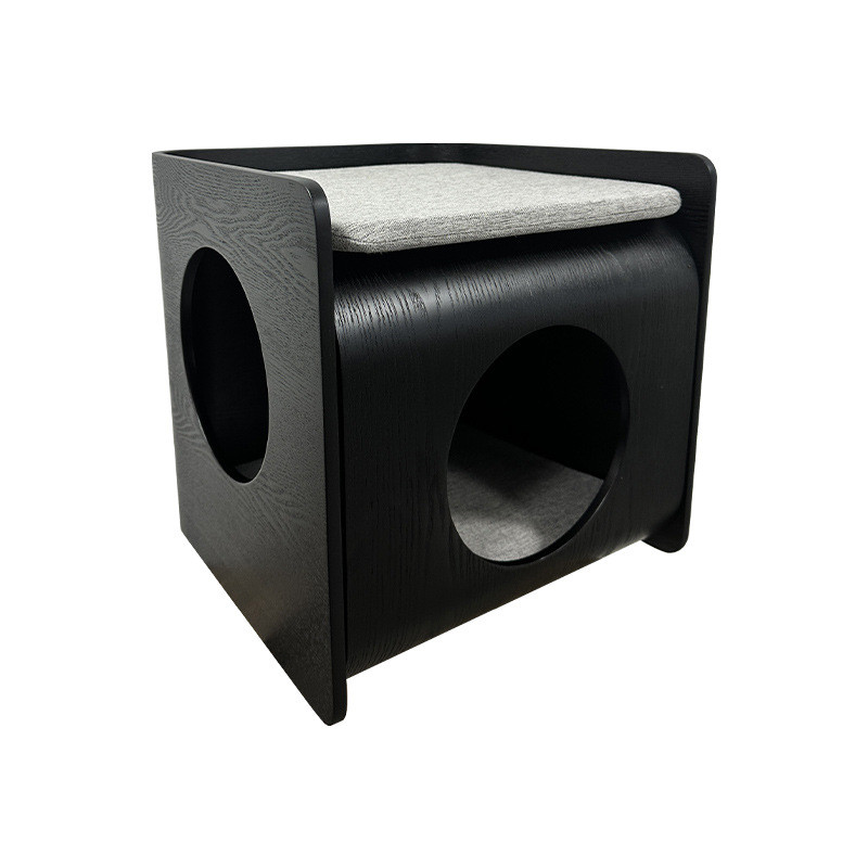 实木猫窝宠通用可拆洗人茶几简约共用宠物猫窝狗窝组合储物床头柜