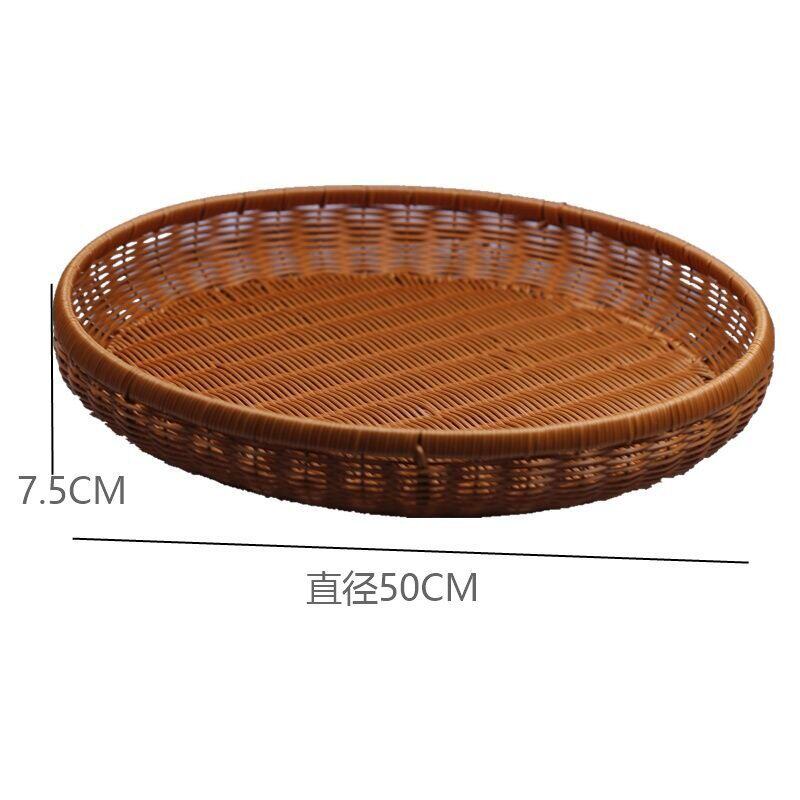 家用手工藤编大晒筐馒头筐饺子盘编织篮筐簸箕端菜盘子藤编水果篮