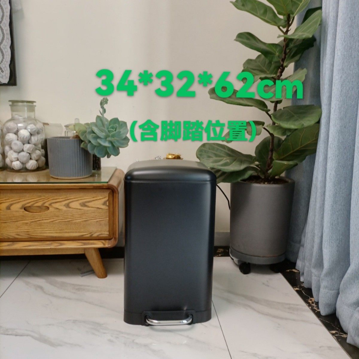 静音黑色白色不锈钢办公室酒店公司家庭高尚脚踏有盖金色垃圾桶