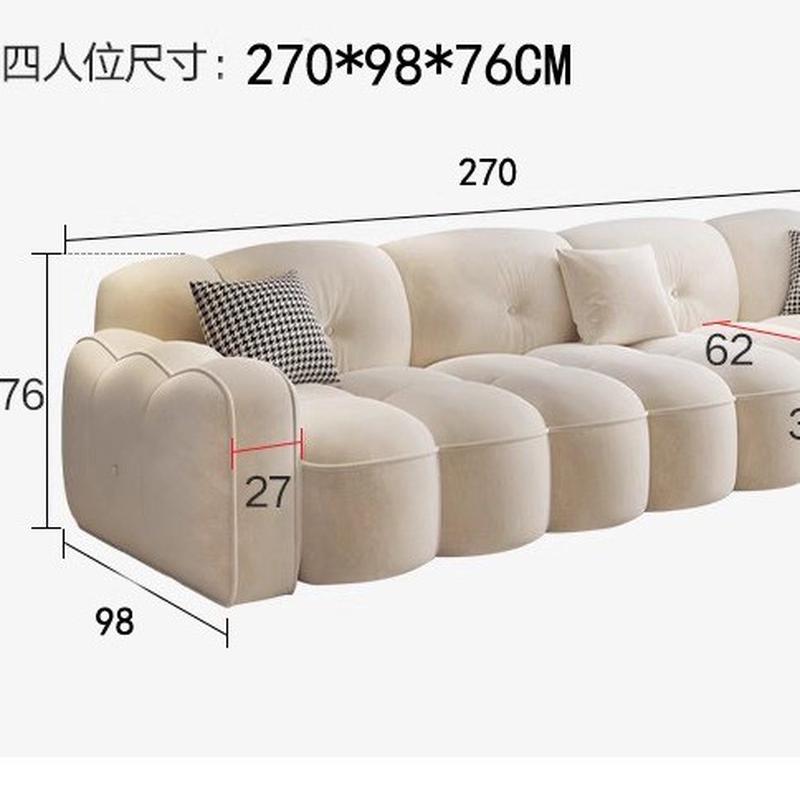 奶油风直排布艺沙发客厅小户型现代简约轻奢网红花瓣法式2023新款