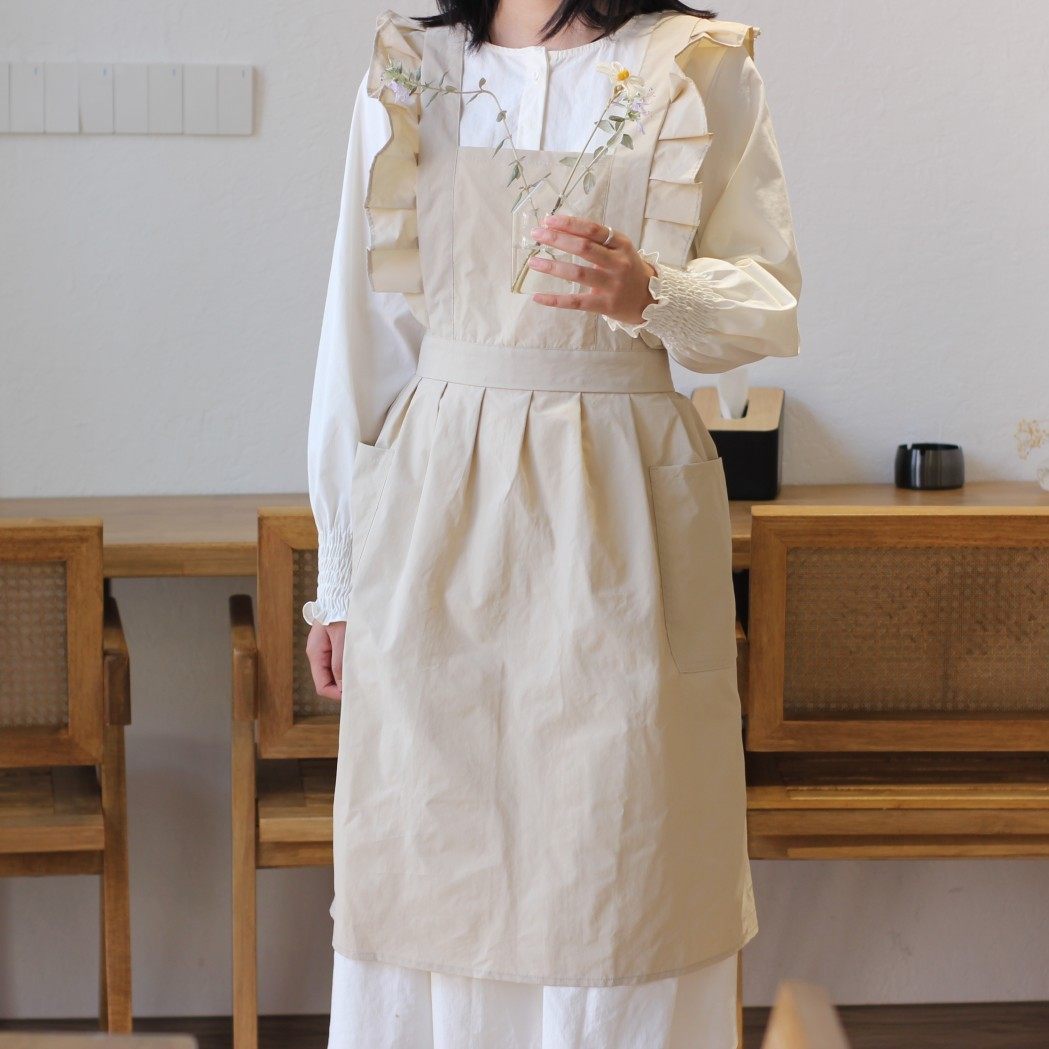 防泼水尼龙花艺美术厨房画画荷叶边交叉围裙烘焙飞袖waterproof,家庭/个人清洁工具,围裙,淘宝优惠券,粉丝福利购,淘宝优惠卷