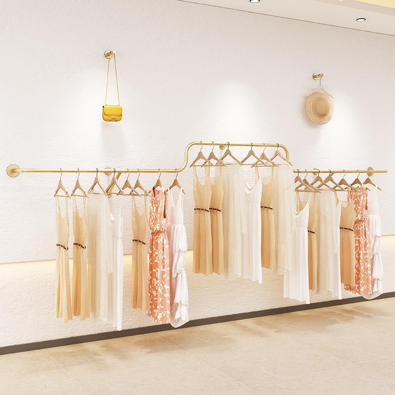 服装店展示架上墙壁挂式货架韩系女装店装修设计服装店衣架陈列架