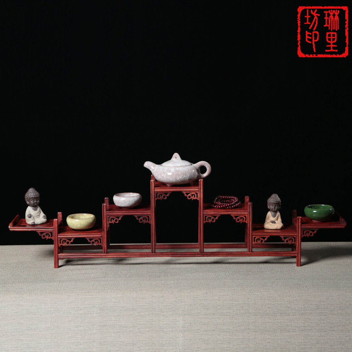 红酸枝木质实木明清中式仿古实木架多宝阁摆架博古架工艺品批发