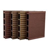 佛山塑木地板室内阳台户外木塑地板栈道庭院园林圆孔方孔厂家直销