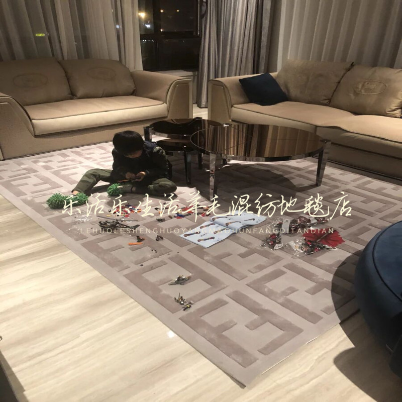 v2ws批发欧美双f立体轻奢沙发客厅茶几地毯满铺书房衣帽间卧室床