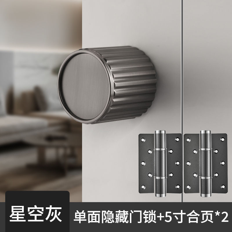 单面隐形门锁意式极简黑色隐藏门锁锁白色背景墙上提反锁暗门单边