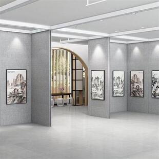 展厅活动隔断展板酒店隔断墙美术馆博物馆移动屏风折叠门高隔断墙
