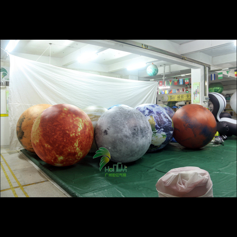 热销充气喷绘发光球模型九大行星气模场地装饰商场美陈地球月球火