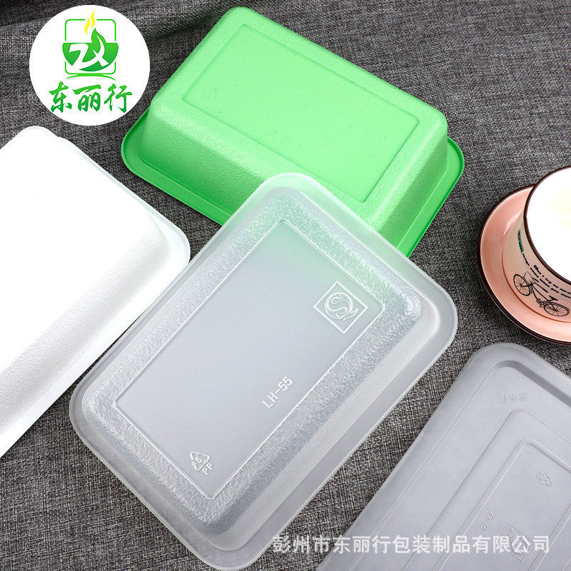 热销一次性长方形炒菜格餐盒吸塑加厚带盖米饭单外卖打包盒商用批