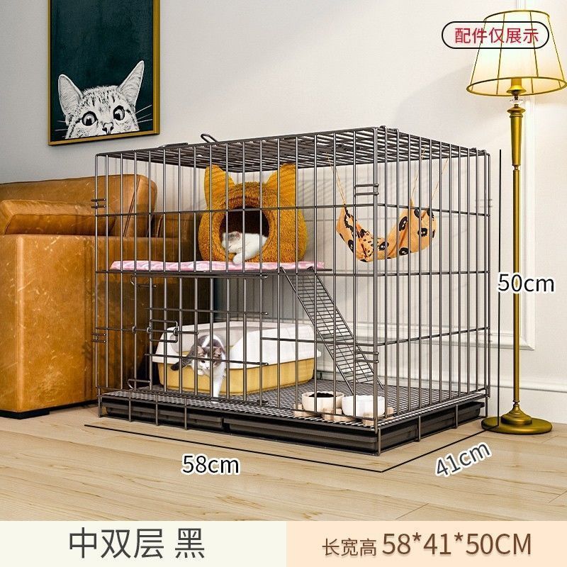 猫笼家用室内幼猫双层别墅舍带厕所超大自由空间猫猫咪用品不源极