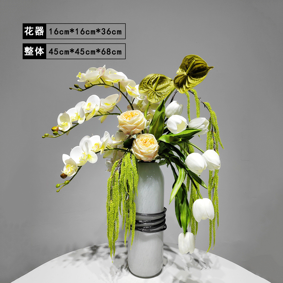 新中式禅意蝴蝶兰仿真花摆件艺样板间客厅茶室餐桌假花摆设装饰品