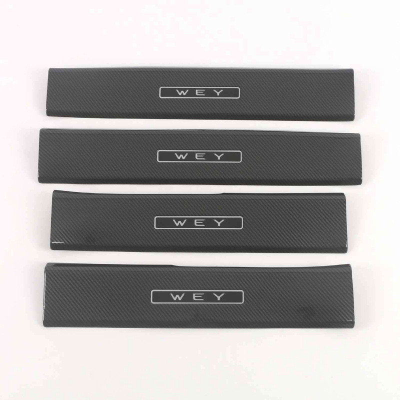 热销适用于23款魏牌蓝山门槛条碳纤纹内外置迎宾脚踏板后护板改装