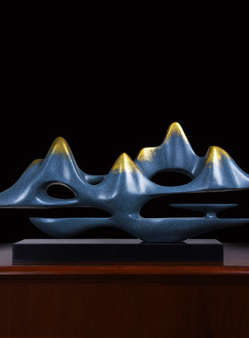 新中式意境假山摆件客厅玄关装饰品店铺电视柜软装大摆设开业送礼