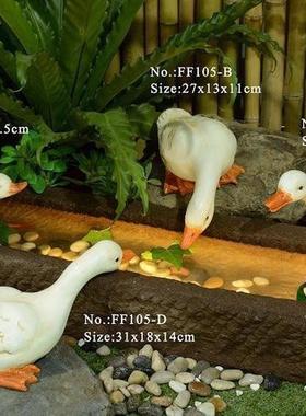 热销仿真鸭子仿真动物系列植物玻璃钢摆设小动物造景造景动物鸭子