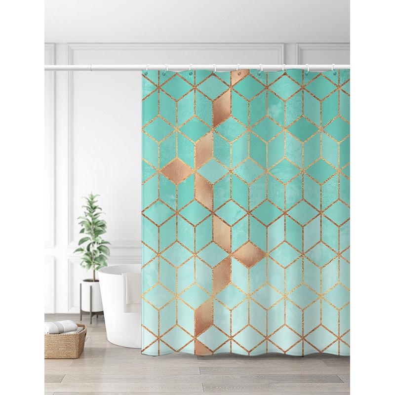 5dbj批发欧式复古3d浴室窗帘防水防霉遮光浴帘加厚洗澡浴帘布卫生