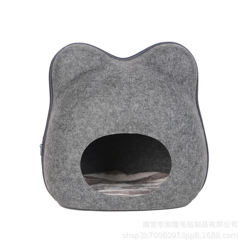 猫窝猫床半封闭卡通猫脸猫窝可拆洗创意造型四季通用猫头式猫窝