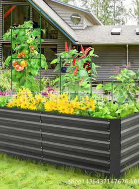 240x120x57cm镀锌板种植箱铁艺花园床 腐烂户外箱花钵花园育苗箱