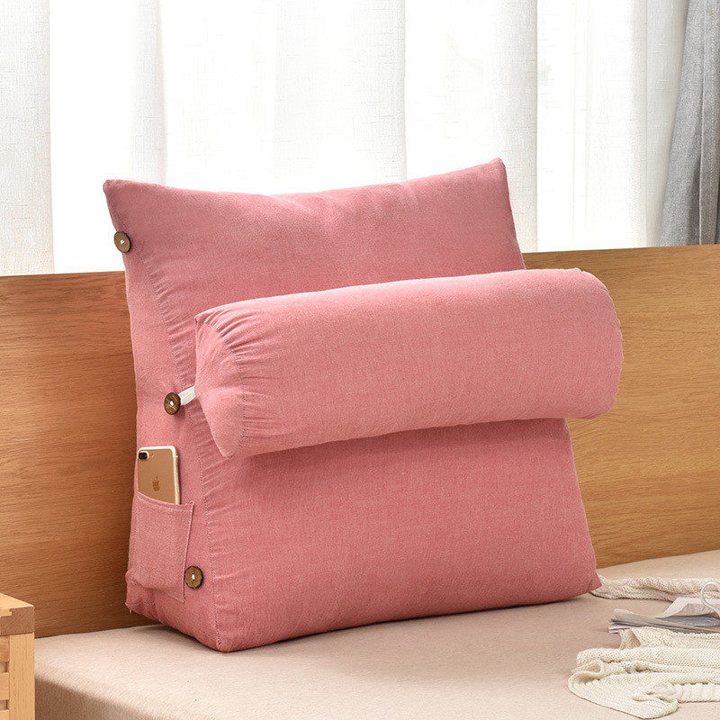 日式水洗棉床头板靠垫软包护腰床上靠枕三角沙发大靠背垫可拆新品