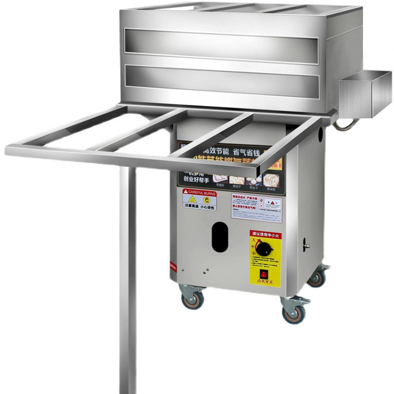 商用肠粉机广东石磨肠烧粉机燃气抽屉式摆摊商用防干粉蒸拉肠机