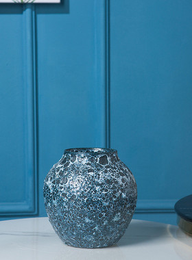 景德镇陶瓷复古做旧花瓶定制粗酒店客厅插花摆件办公室陶罐工艺品