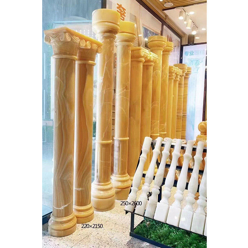 圆柱天然大理石别墅酒店大理石圆柱地板背景墙门套石窗台石加工