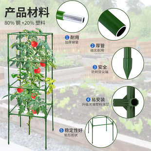 厂家批发蔬菜带种植袋番茄支柱架室内外方形种植架花卉爬藤架