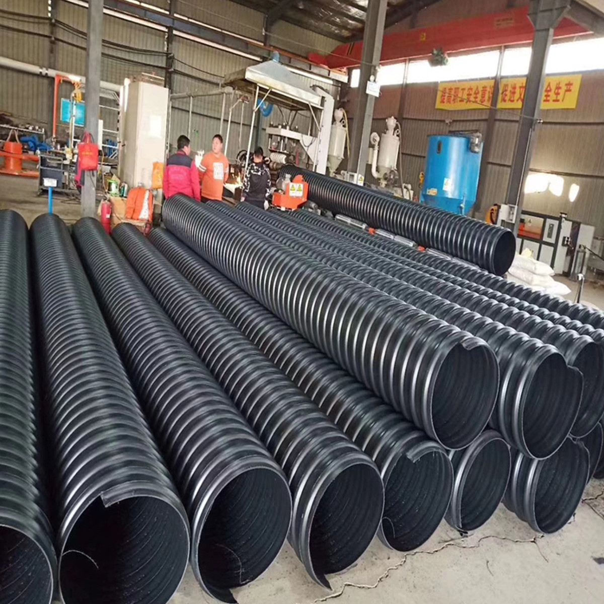 pe钢带增强波纹管大口径钢带螺旋波纹管地结构式排水排污管埋壁管