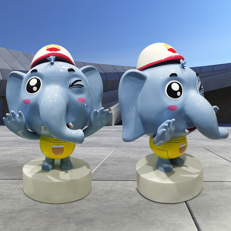 玻璃钢雕塑定制企业ip网红卡通商业美陈彩绘打卡动物雕塑大摆件