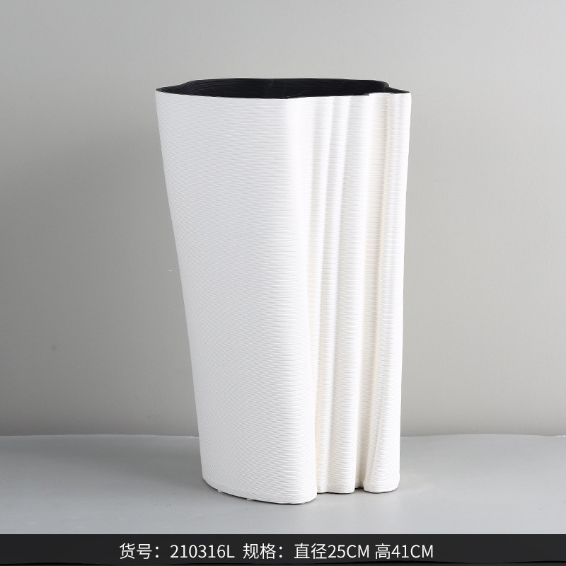 创意西家居简约现代博陶瓷花瓶摆件家居软装样板房大花盆装饰品