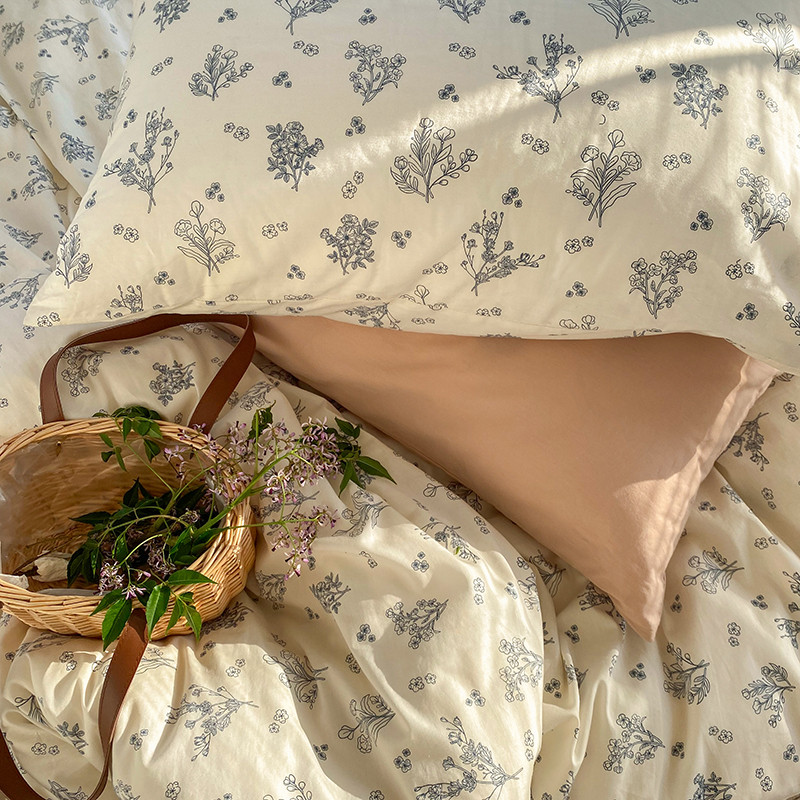 ki9s宅姿势小清新法式四件套范碎花文艺小女生床单1.8双人