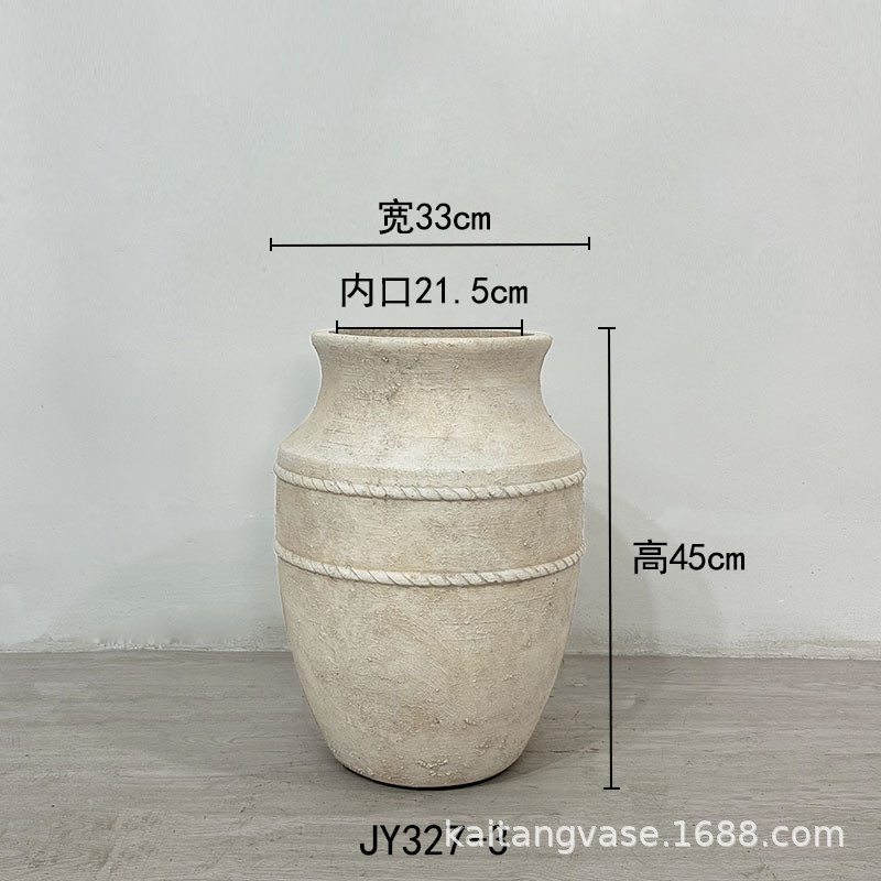 复古落地水泥种植花盆侘园艺风庭院阳台种花树民宿酒店寂商场摆设