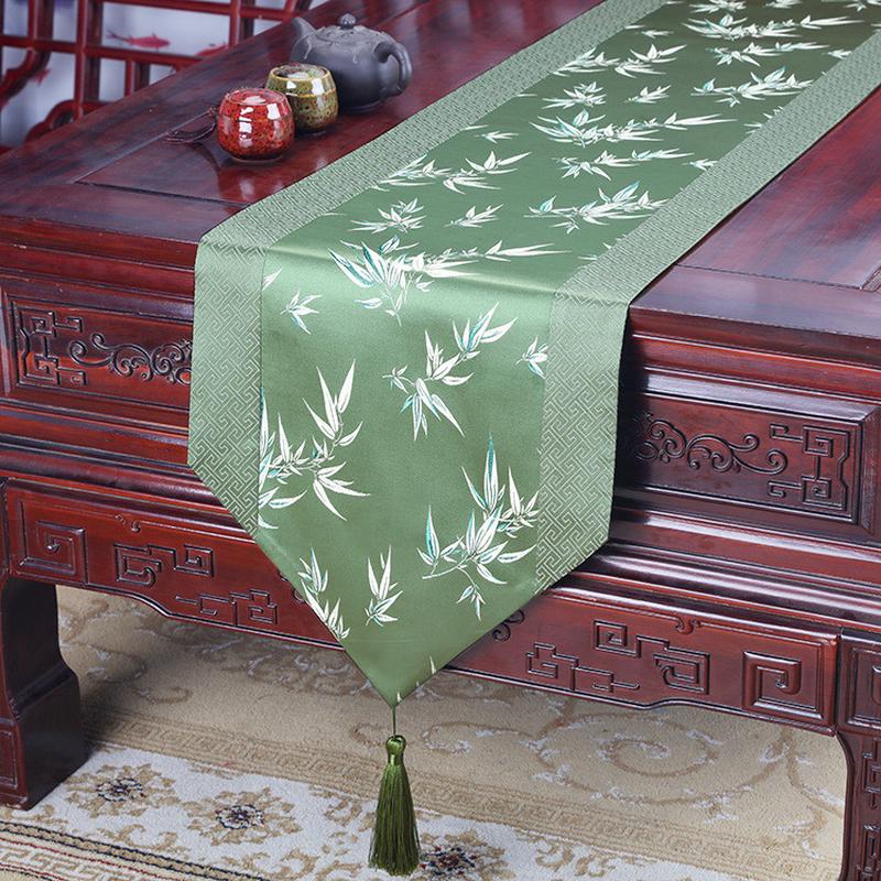 艺必旭新中式桌布桌旗茶台茶几茶席长条餐桌电视鞋柜桌旗