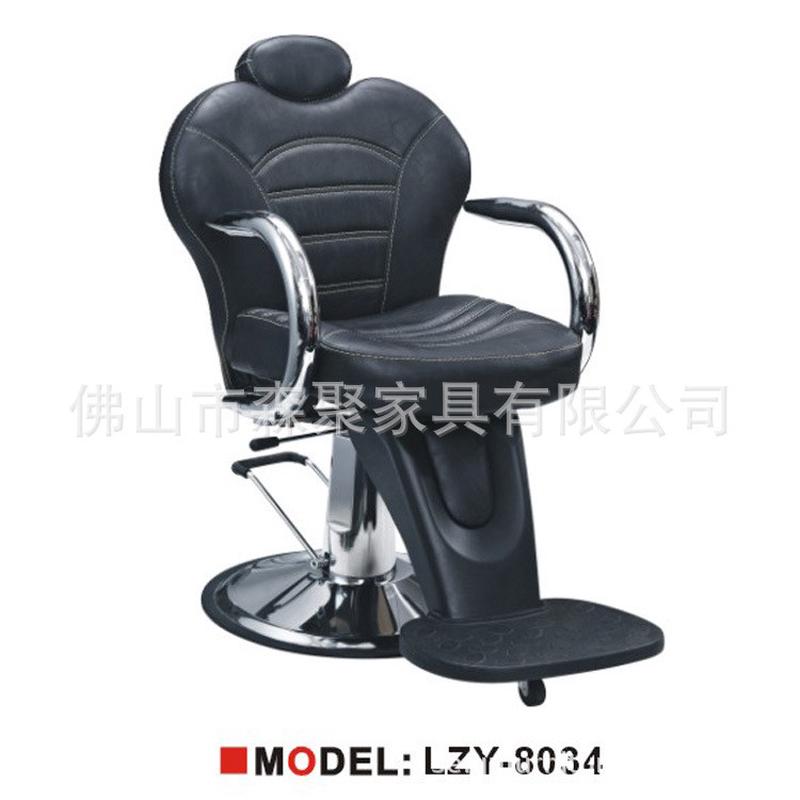 热销林芝源厂家直销皮制朴素理发椅发廊专用可放倒旋转升降简约风