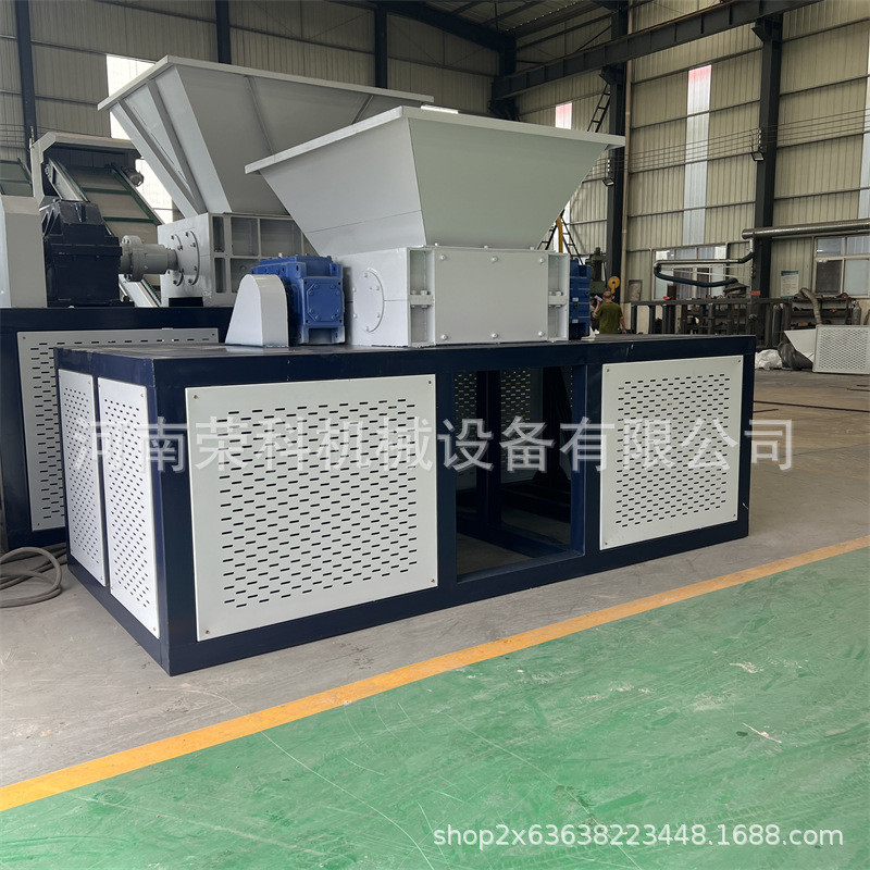 热销双电机辫子料玻璃钢纸管式机汽车外壳轮胎粉碎机剪切撕碎破碎