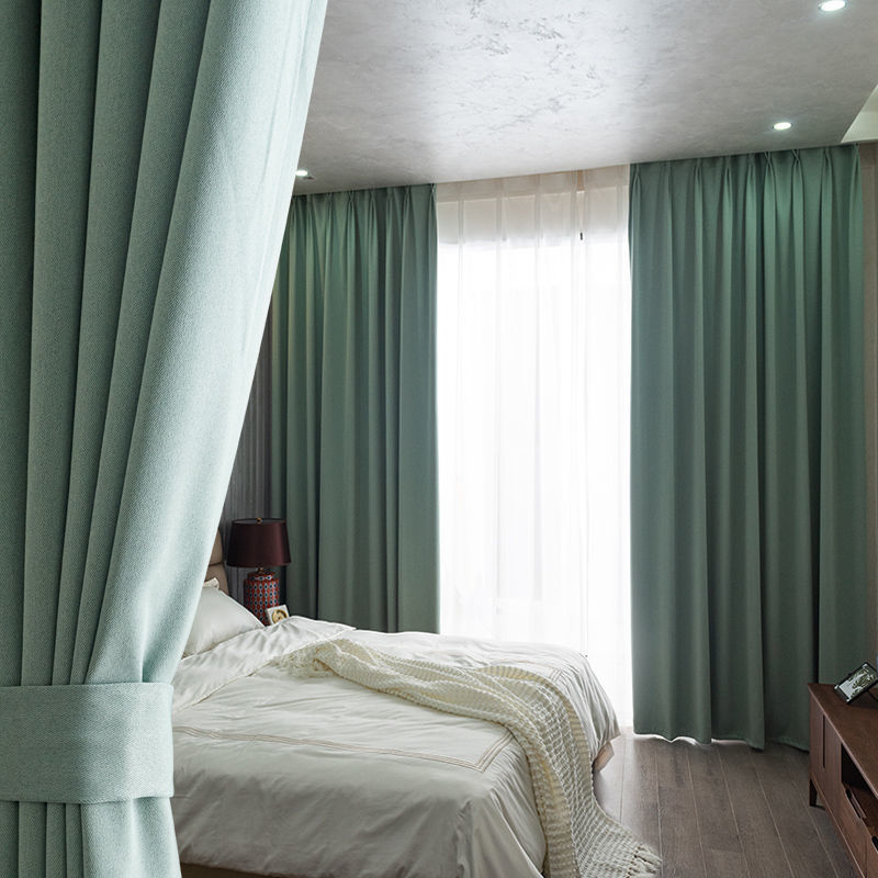 双面新款加厚全遮光窗帘隔热防晒隔音遮光布窗帘卧室客厅北欧简约