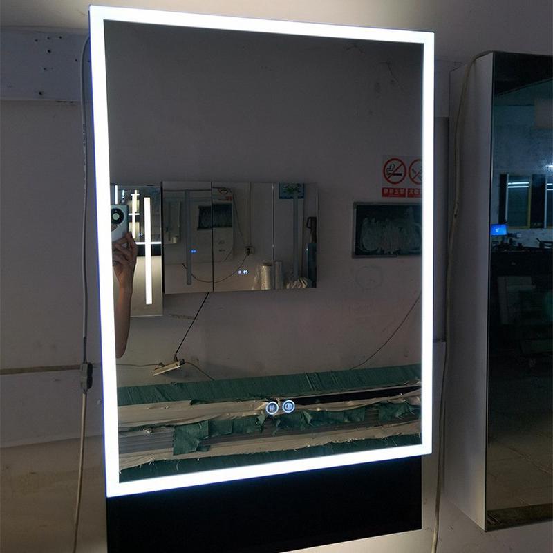 简约现代挂墙式不锈钢带led灯浴室镜柜家用卫生间智能防雾柜镜面