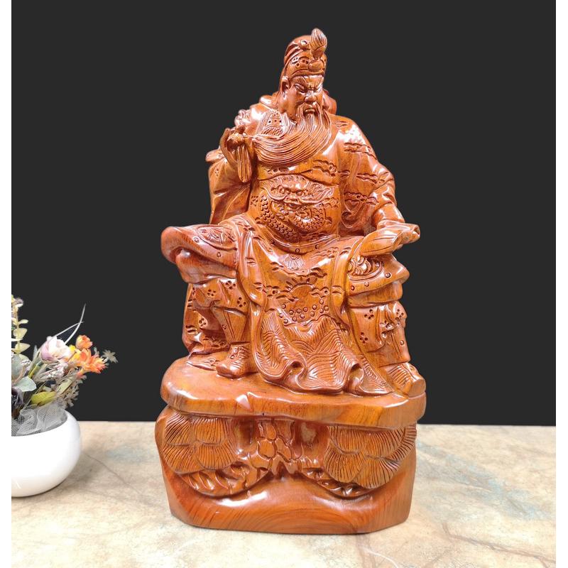 关二爷看书关公黑檀木木雕摆件红木花梨工艺礼品