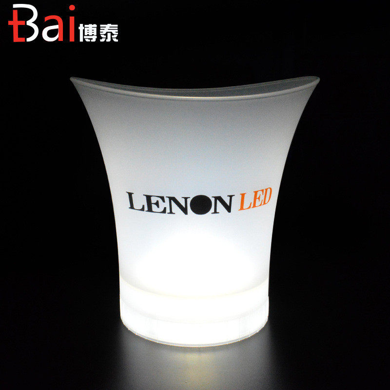 工厂led发光抗香槟冰桶圆形透明塑料红酒摔冰酒器充电冰酒桶
