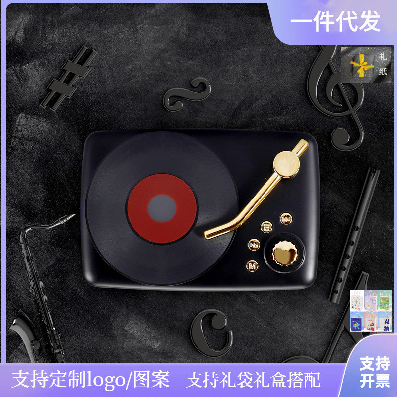 新款礼品T12复古留声机蓝牙音箱迷你户外低音炮收音插U蓝牙音响