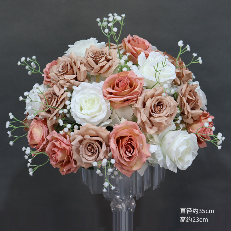 新款仿真婚庆花艺草坪婚礼花球舞台布置t台路引背景外贸装饰道具