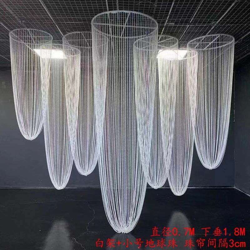 新款亚克力水晶珠帘吊灯道具酒店宴会厅吊顶珠帘创意婚庆婚庆