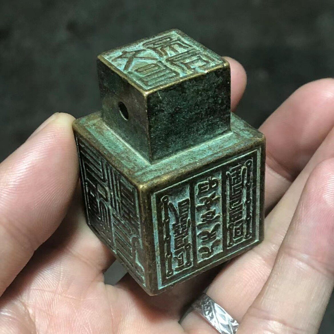 印章古董印章批发纯铜朱砂六面古玩道用品文房装饰品摆件文玩批