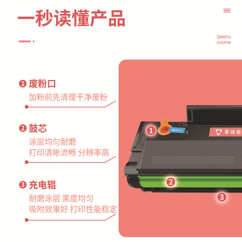 热销适用墨ad228硒鼓addt-208粉盒ad228pw打印机硒鼓ad228mwc震旦